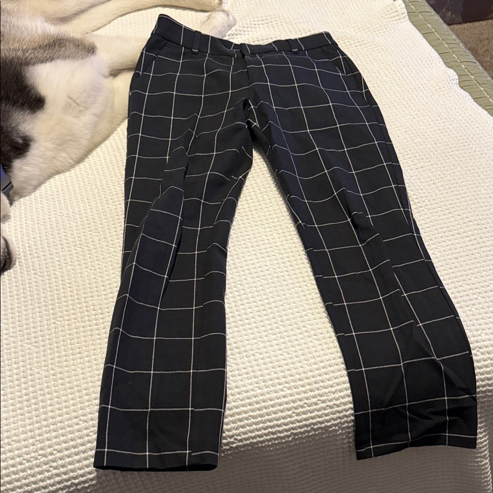 GAP Black Plaid Slim Ankle Pants